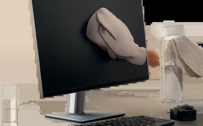 Une image d’un bureau moderne et soigné, avec des surfaces nettes et des accessoires d’entretien discrets. L’ensemble évoque un espace de travail premium, propre et propice au focus.